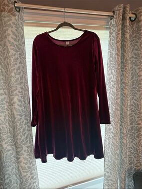 Old Navy Women's Long Sleeve Velvet Dress - Burgundy